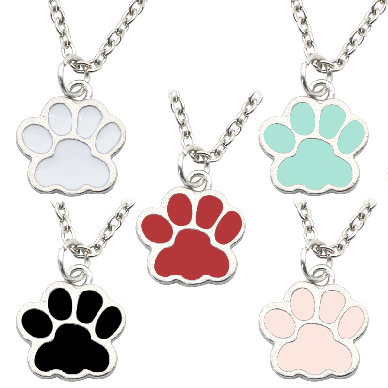 Mens Dog Tag Necklace - Moda Köpek Paw Kedi Ayak Izi