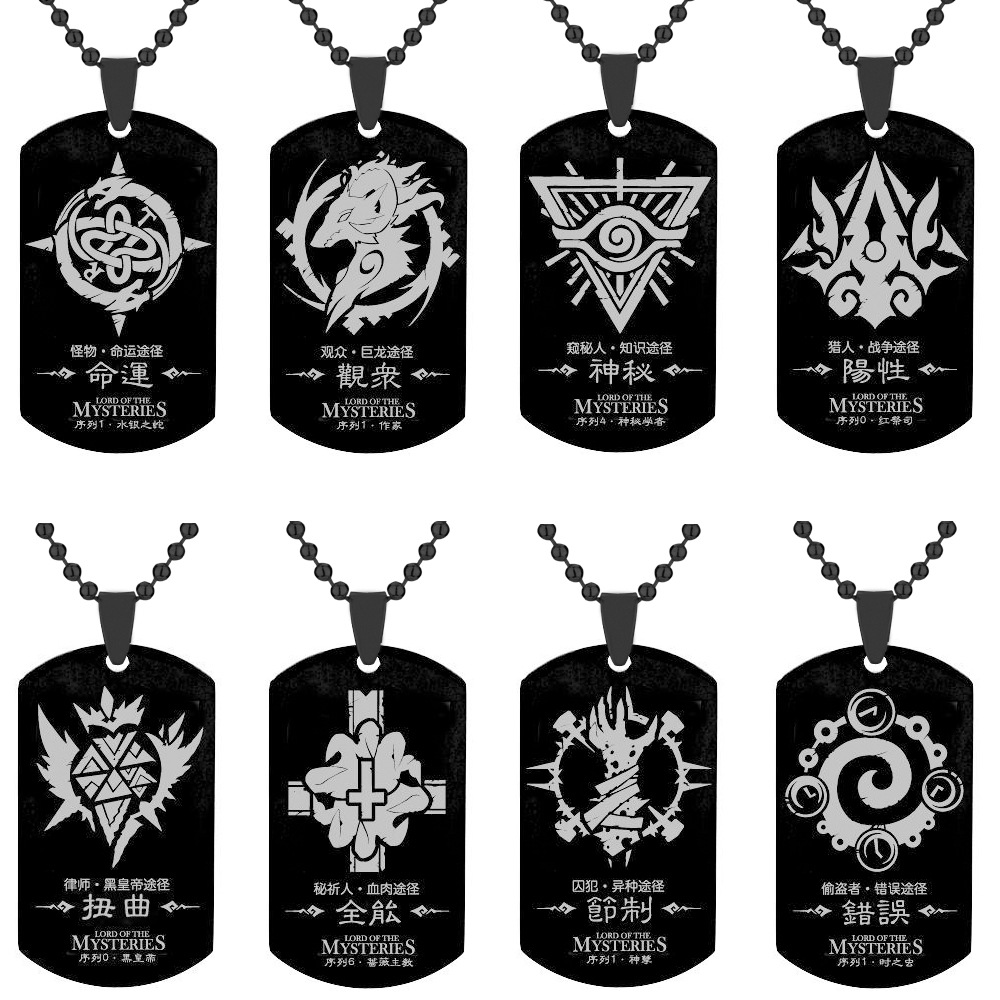 Mens Dog Tag Necklace - Anime efendisi gizemler kolye köpek etiketi