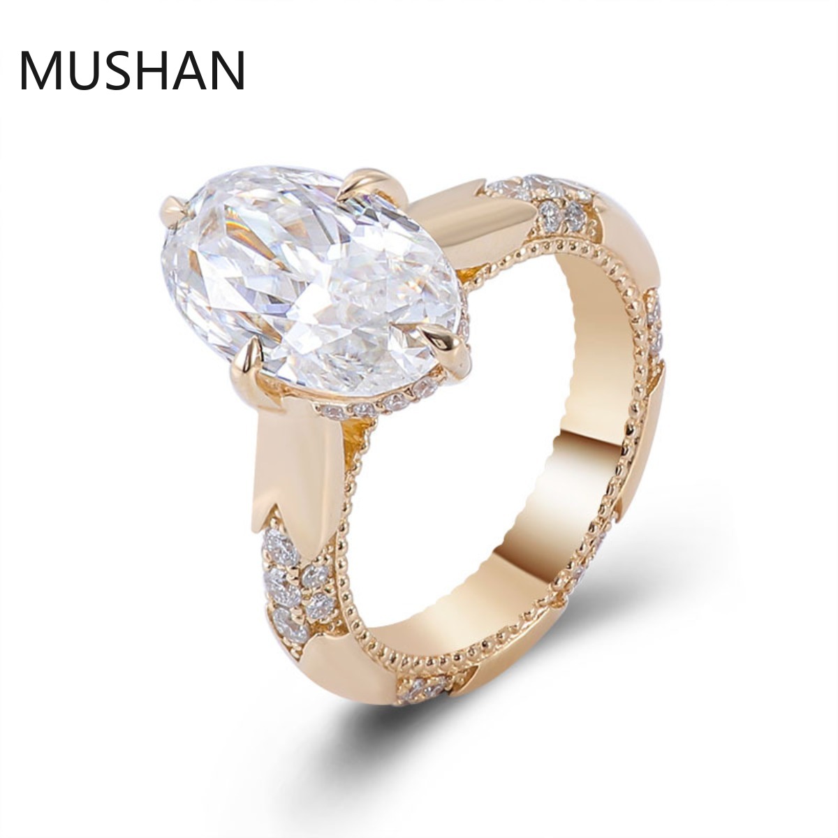 Moissanite Ring - MUSHAN Lüks Özel Tasarım 14K 18K