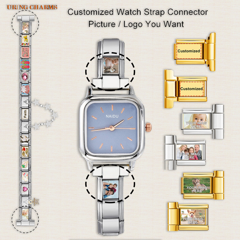 Jewelry Watches Men - 1 çift Resim Logo Özelleştirilmiş saat