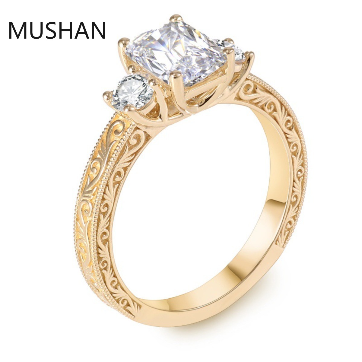 Moissanite Ring - MUSHAN Lüks Özel Tasarım 14K 18K