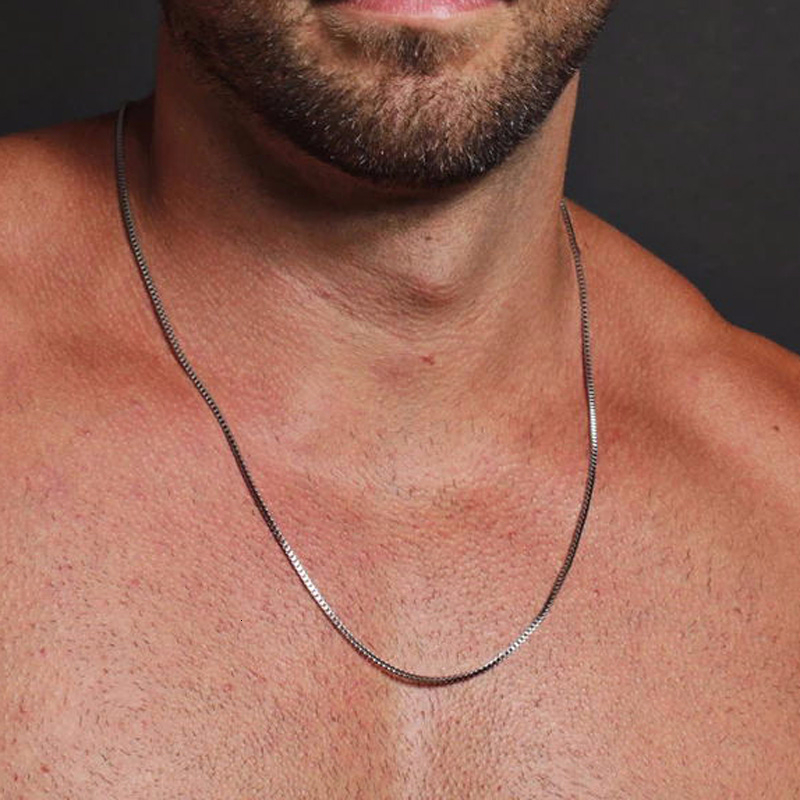 Mens Dog Tag Necklace - Erkekler Kadınlar için 1/2/3MM Ince Zincir