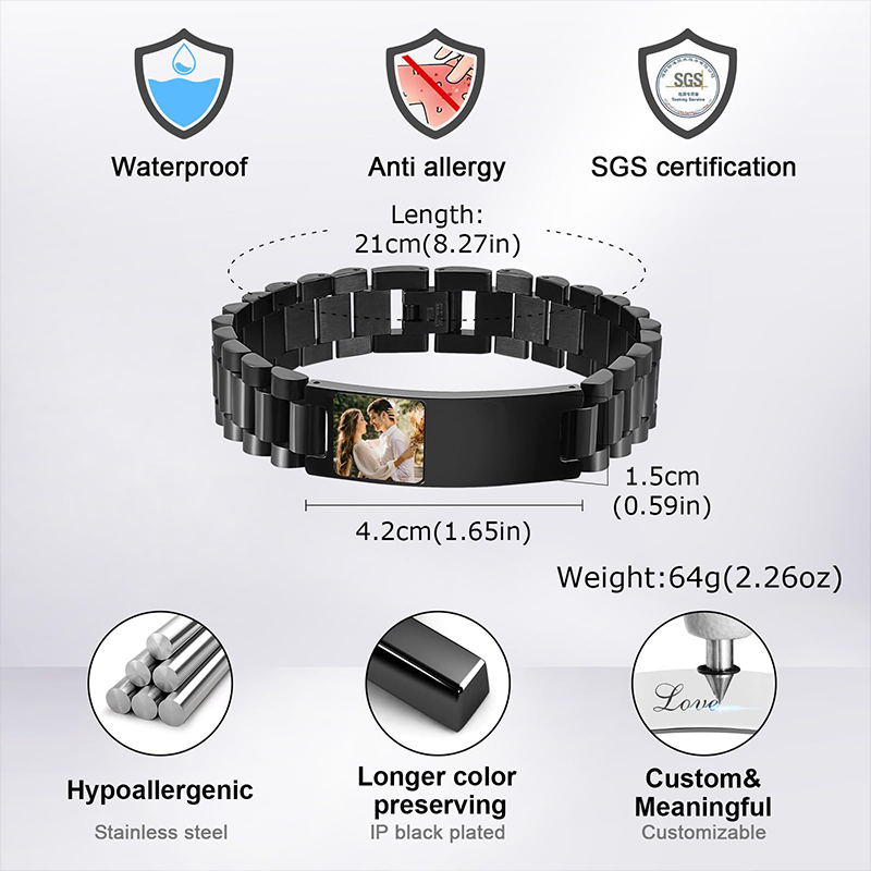 Özel Resim Metin Bilezik saat  - Jewelry Watches Men incelemesi ve fiyatı