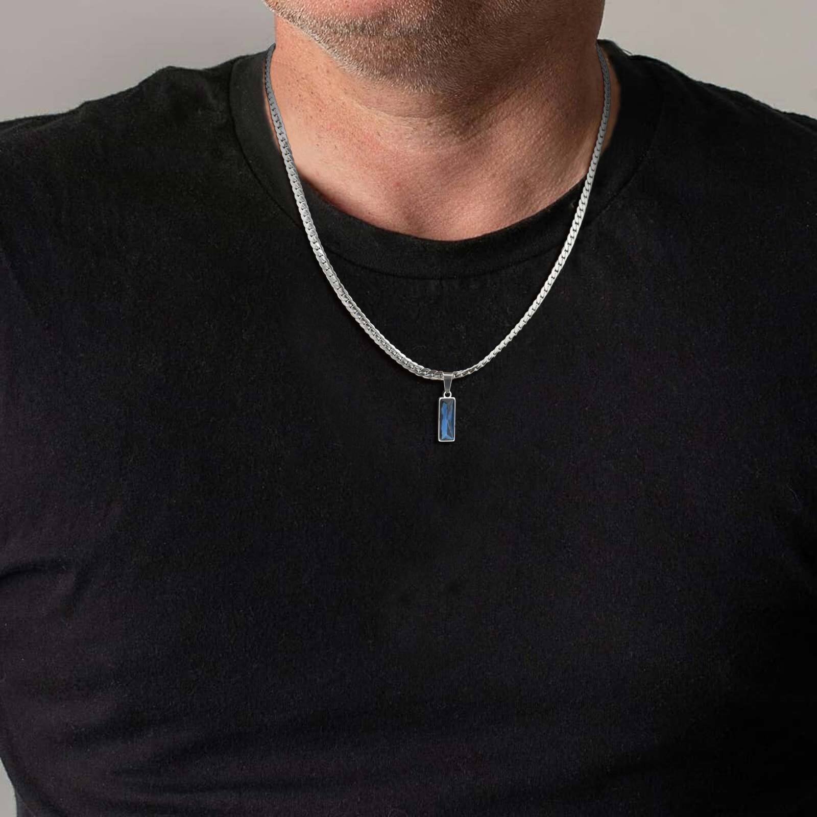 Deniz Mavisi Geometrik Kolye K - Mens Dog Tag Necklace incelemesi ve fiyatı