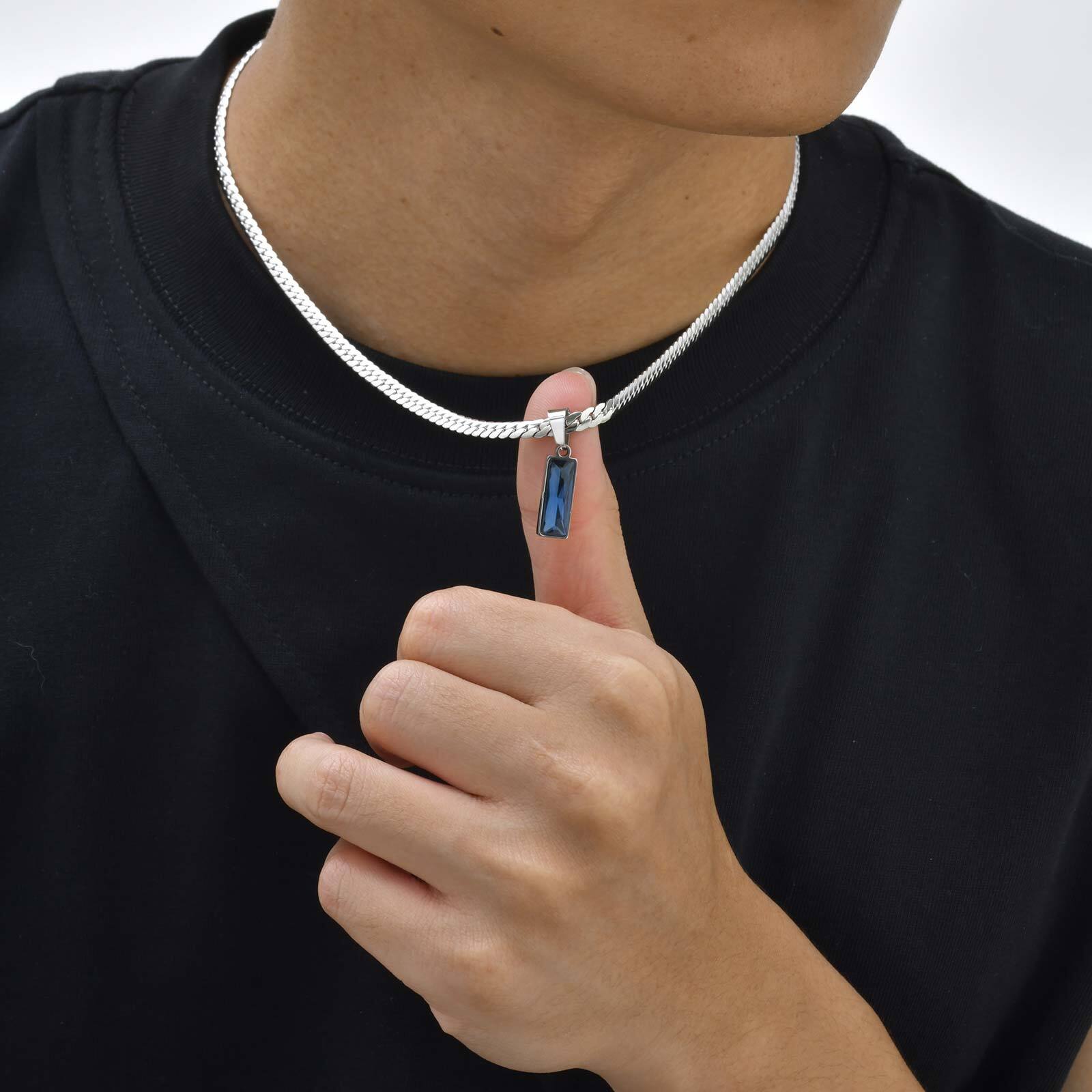 Deniz Mavisi Geometrik Kolye K - Mens Dog Tag Necklace incelemesi ve fiyatı