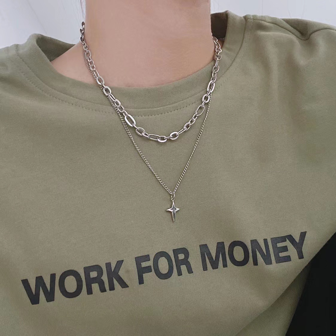 Punk Paslanmaz Çelik Yıldız Ge - Mens Dog Tag Necklace incelemesi ve fiyatı