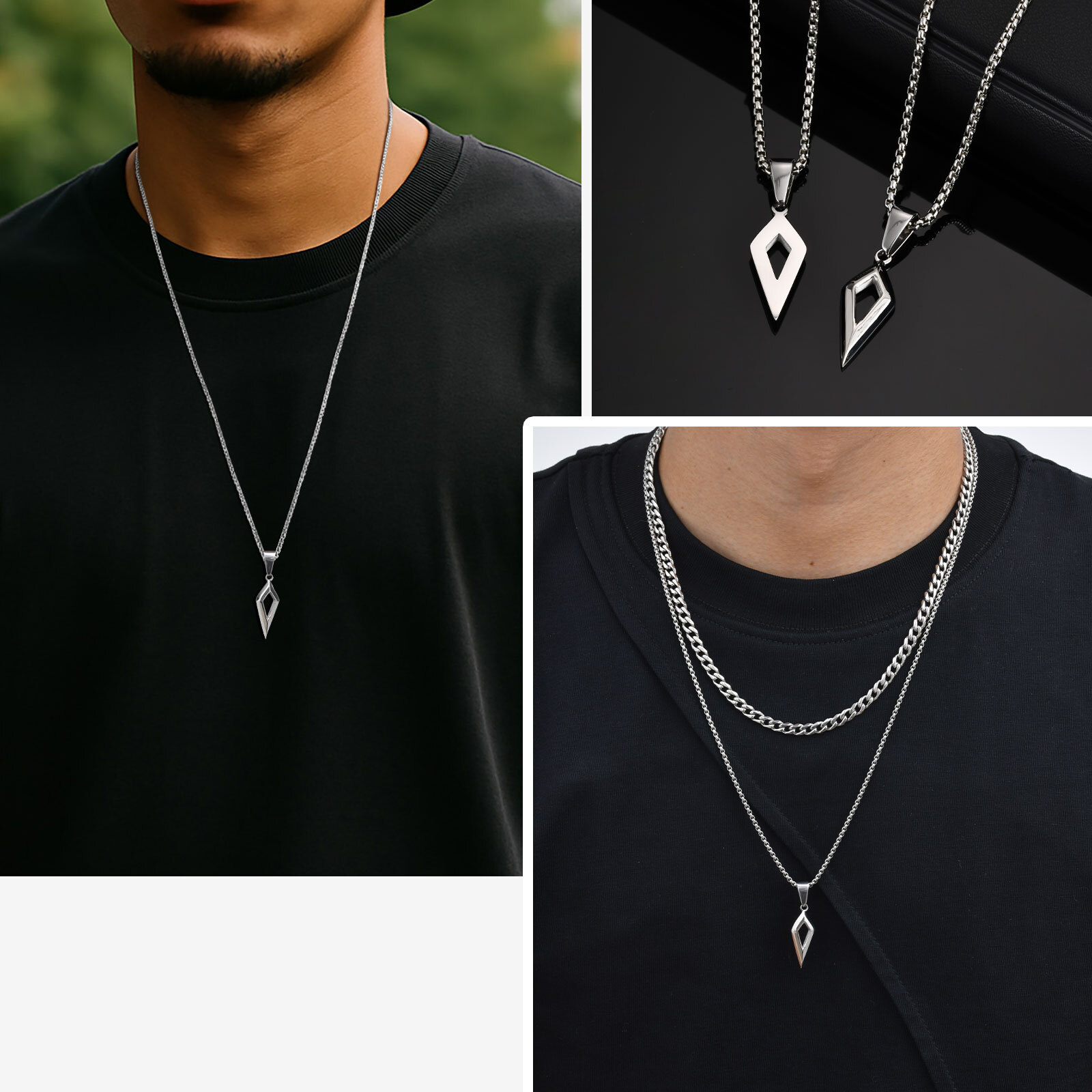Vnox Paslanmaz Çelik Dikey Çub - Mens Dog Tag Necklace incelemesi ve fiyatı
